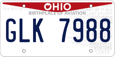OH license plate GLK7988