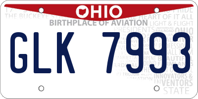 OH license plate GLK7993