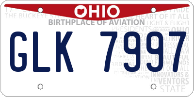 OH license plate GLK7997