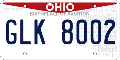 OH license plate GLK8002
