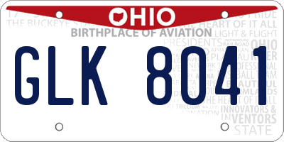 OH license plate GLK8041