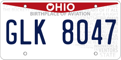 OH license plate GLK8047