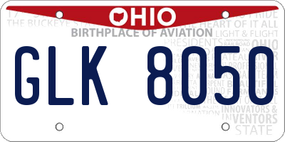 OH license plate GLK8050