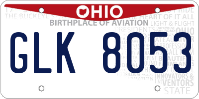 OH license plate GLK8053