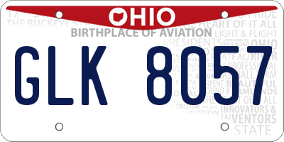 OH license plate GLK8057