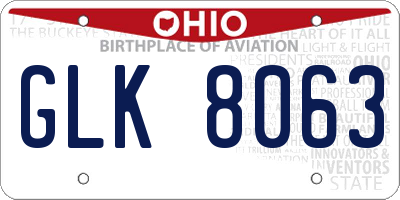 OH license plate GLK8063