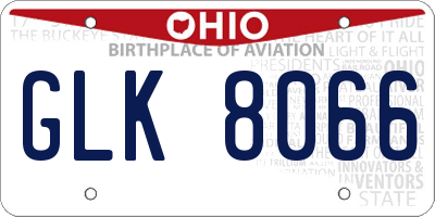 OH license plate GLK8066