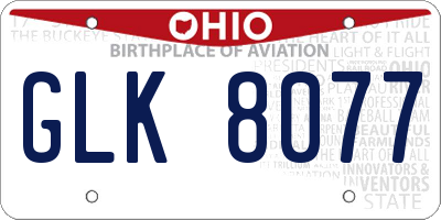 OH license plate GLK8077