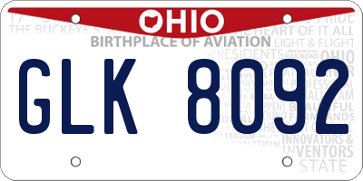 OH license plate GLK8092