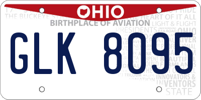 OH license plate GLK8095
