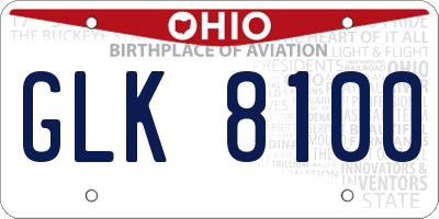 OH license plate GLK8100