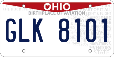 OH license plate GLK8101