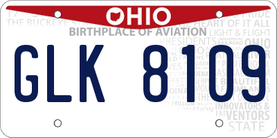 OH license plate GLK8109