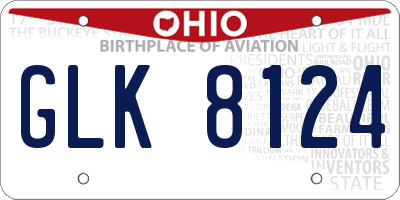 OH license plate GLK8124