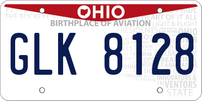 OH license plate GLK8128