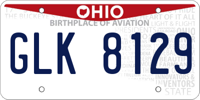 OH license plate GLK8129