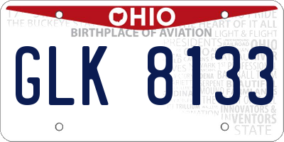OH license plate GLK8133