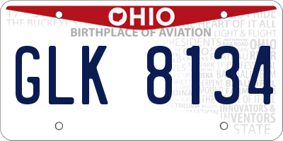 OH license plate GLK8134