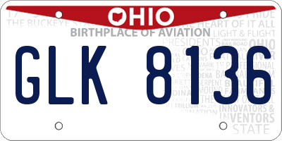 OH license plate GLK8136
