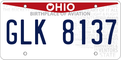 OH license plate GLK8137