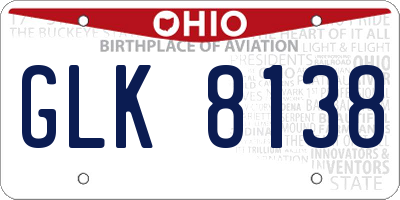 OH license plate GLK8138