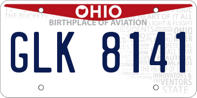 OH license plate GLK8141
