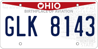 OH license plate GLK8143