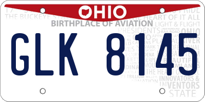 OH license plate GLK8145
