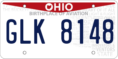 OH license plate GLK8148