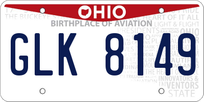 OH license plate GLK8149