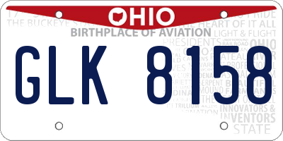 OH license plate GLK8158
