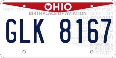 OH license plate GLK8167