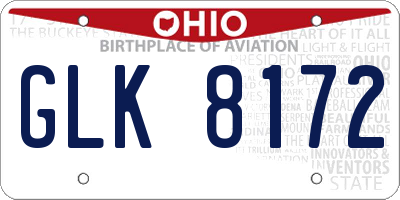OH license plate GLK8172