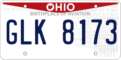 OH license plate GLK8173
