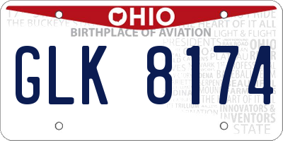 OH license plate GLK8174