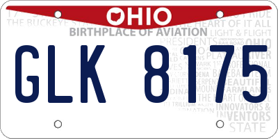 OH license plate GLK8175