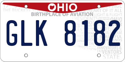 OH license plate GLK8182