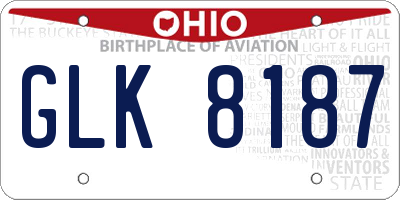 OH license plate GLK8187