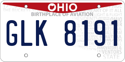 OH license plate GLK8191