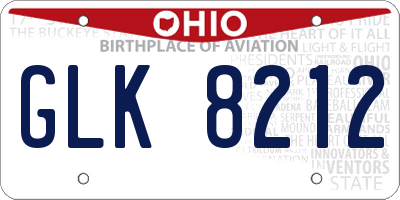 OH license plate GLK8212