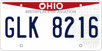 OH license plate GLK8216