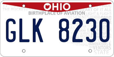OH license plate GLK8230