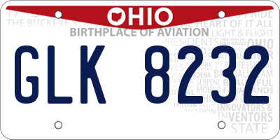 OH license plate GLK8232