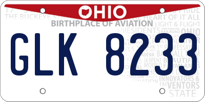 OH license plate GLK8233
