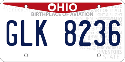 OH license plate GLK8236