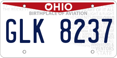 OH license plate GLK8237