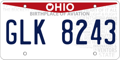 OH license plate GLK8243