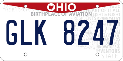 OH license plate GLK8247