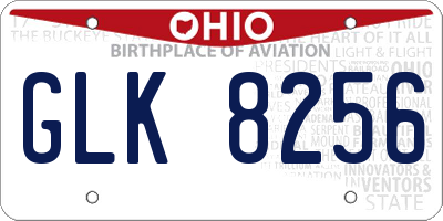 OH license plate GLK8256