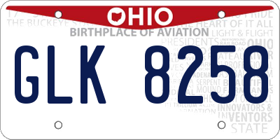 OH license plate GLK8258